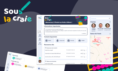 Interaface d'une application mobile du service Sous la craie